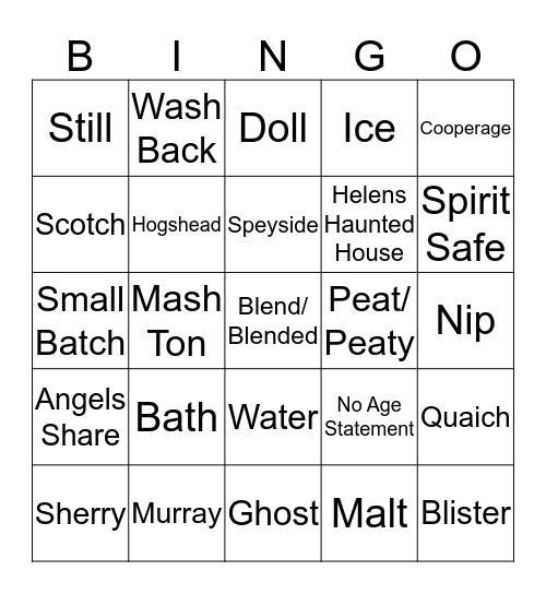 Whisky Eight Bingo Card
