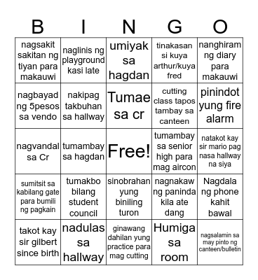 HOLY REDEMEER MAIN CAMPUS (Bingo Edition) Bingo Card