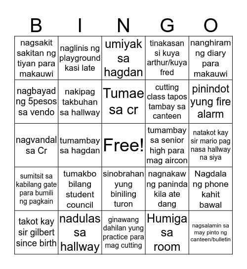HOLY REDEMEER MAIN CAMPUS (Bingo Edition) Bingo Card