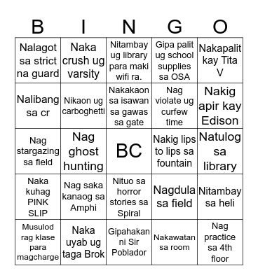 Certified Brokenshirian Bingo Card