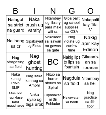 Certified Brokenshirian Bingo Card