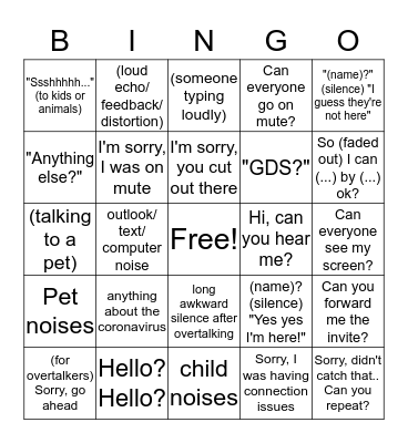 EC AVS I&T Conference Call Bingo Card