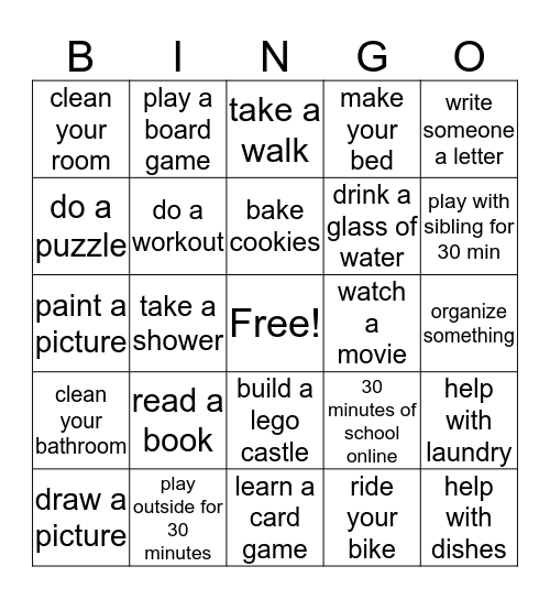 Quarantine BINGO  Bingo Card