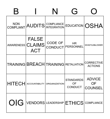 TWISTED BINGO Card