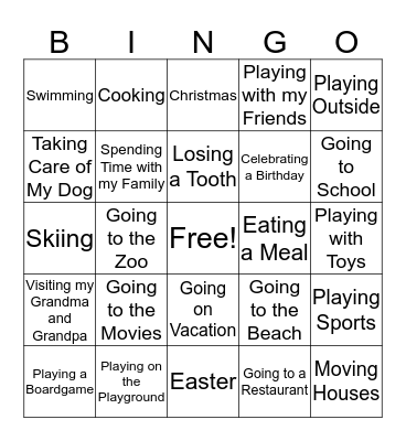 What Should I Write About Bingo Card