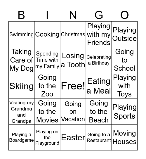 What Should I Write About Bingo Card