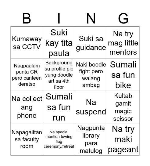 JETMSians Edition Bingo Card