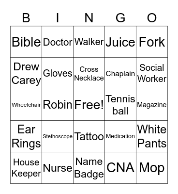 Room Bingo Card