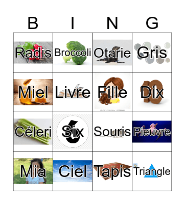 Le son << I >> Bingo Card