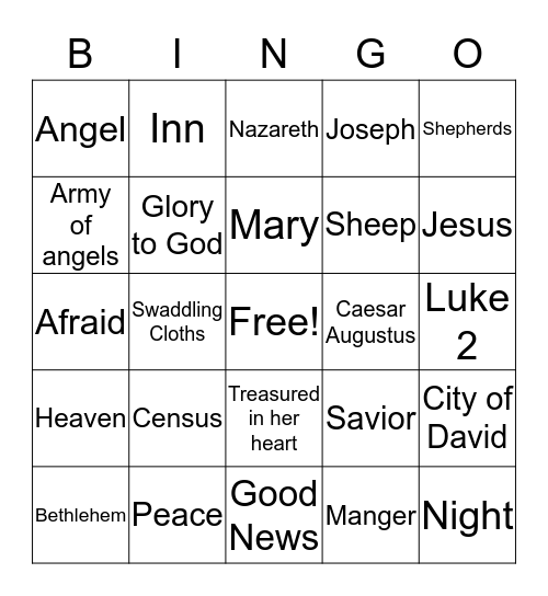 Jesus is Born! Bingo Card