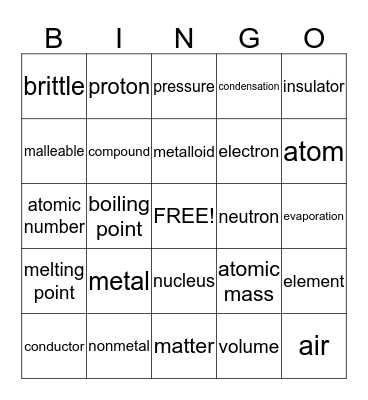 Turbo Chem Week 7 Bingo Card
