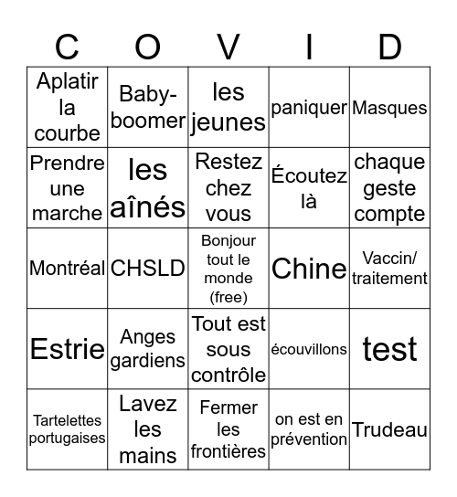 conférence samedi Bingo Card