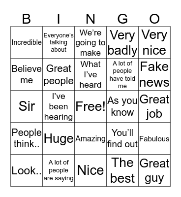 Trump Bingo Card