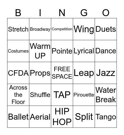 CFDA BINGO Card