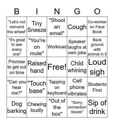 3/28/2020 VST Program Meeting Bingo Card
