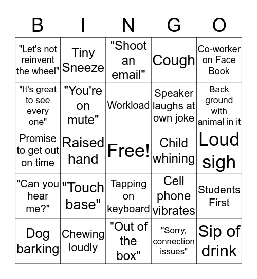3/28/2020 VST Program Meeting Bingo Card