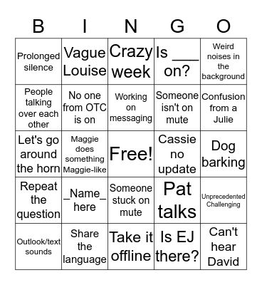 5 PM Magic Bingo Card