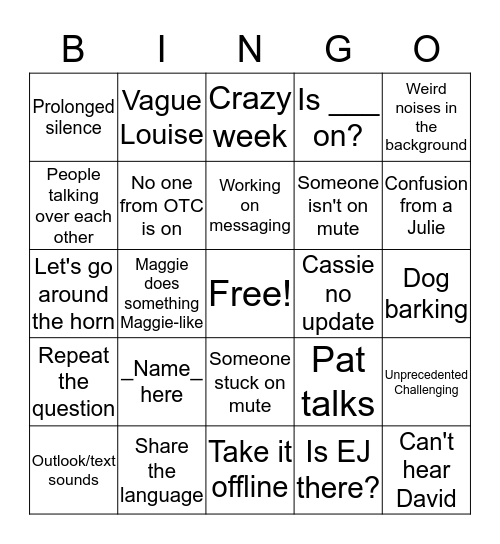 5 PM Magic Bingo Card