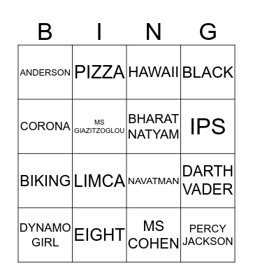 Pranati's 8th Birthday Party! Bingo Card