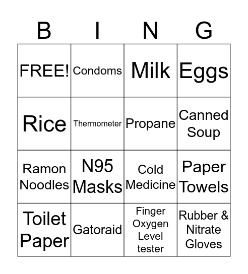 Hoarder Bingo Card