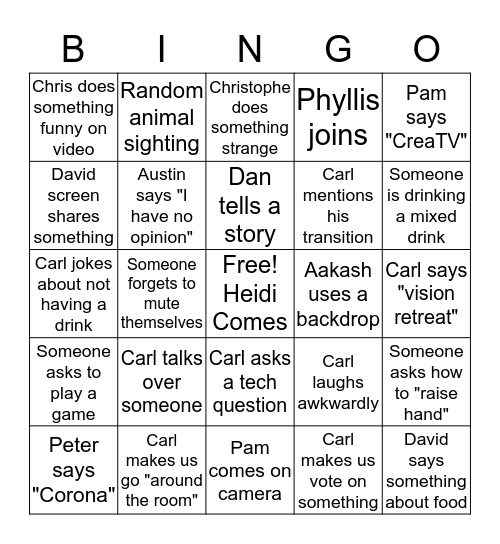 SVLD Bingo Card Bingo Card