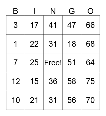 OAKMONT OF BROOKSIDE  Bingo Card