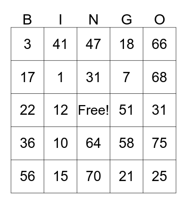 OAKMONT OF BROOKSIDE  Bingo Card
