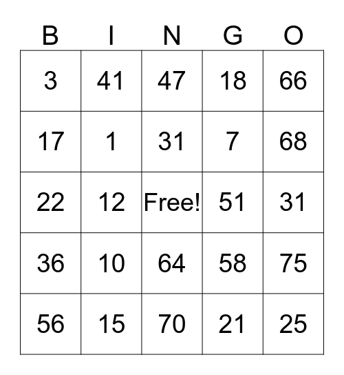 OAKMONT OF BROOKSIDE  Bingo Card