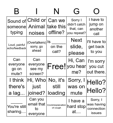 Conference Call Bingo Card