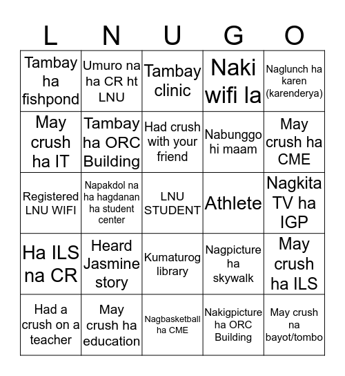 Mark if you ever..... Bingo Card