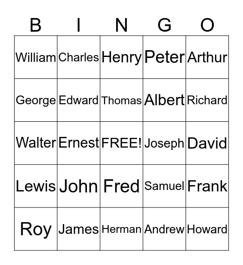 Civil War Draft Bingo Card