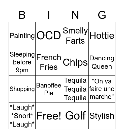 Youya Bingo Card