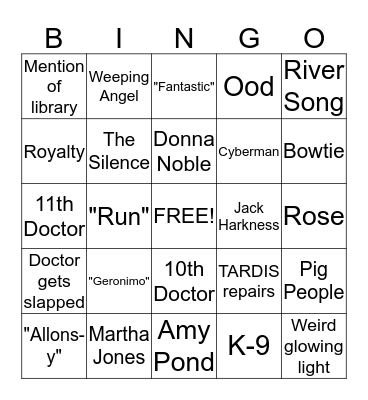 Doctor Who BINGO Card