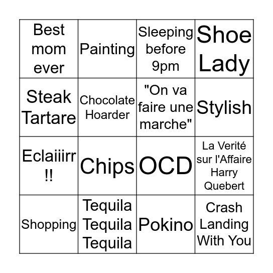 Youya Bingo Card