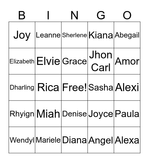 Mga Pangit Bingo Card