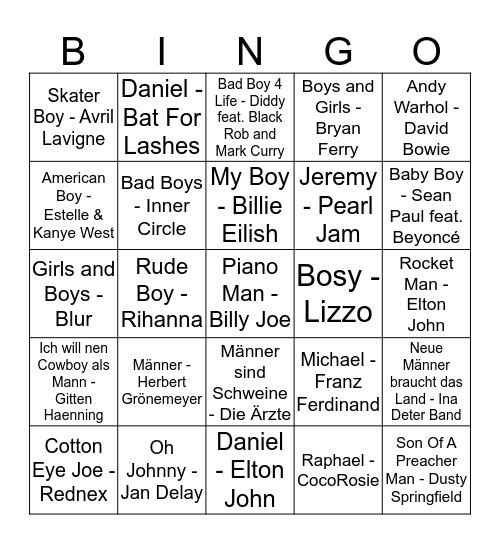 Musik Bingo - Coronaversion Bingo Card