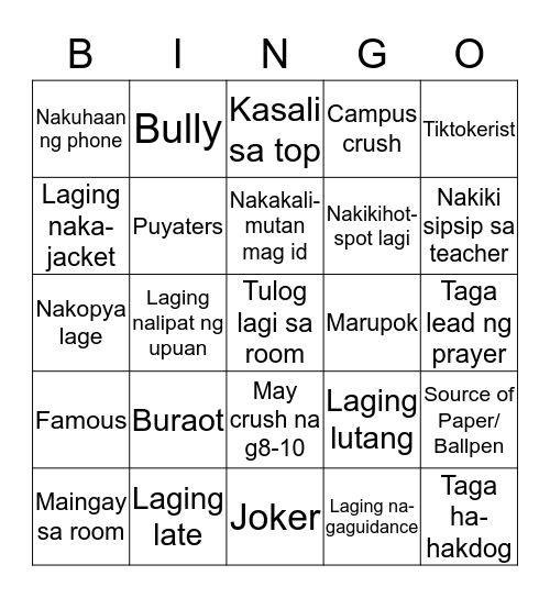 7-Magalang Bingo Card
