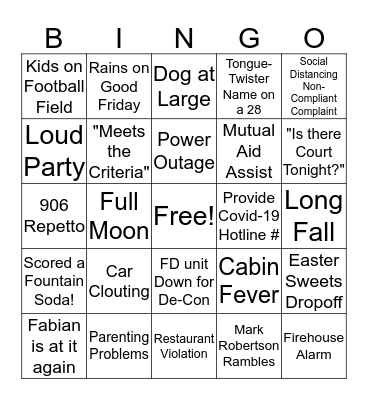 Spring Fever Bingo Card