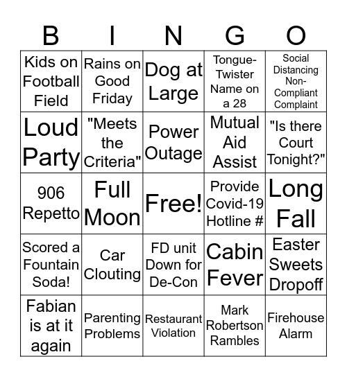 Spring Fever Bingo Card