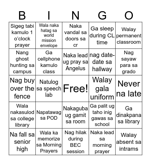 Bingo Card