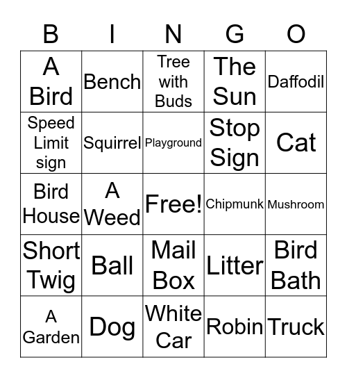 Salem St Paul Spring Time Bingo Card