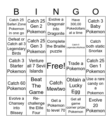 FRLG BINGO Card