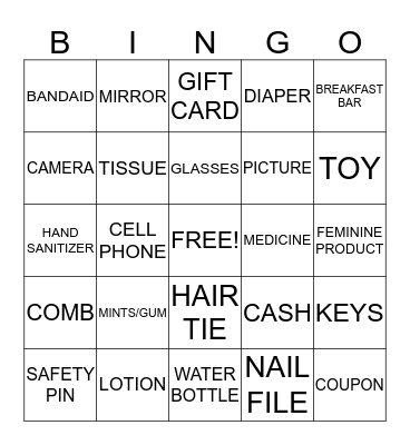 Thirty-One- Whats in my Purse BINGO Card