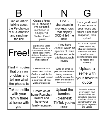 Psychology Bingo Card