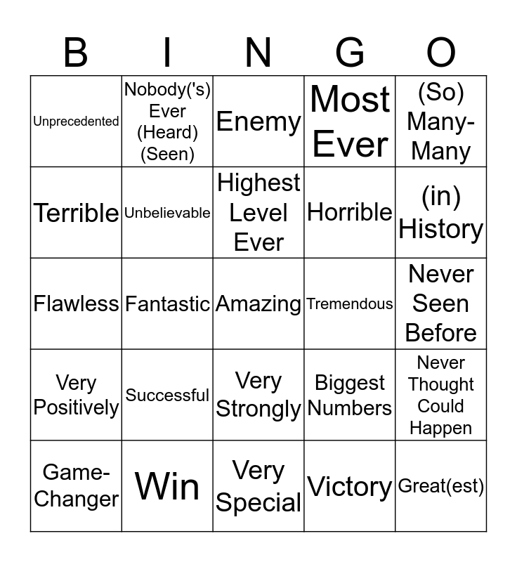 Coronavirus Special Task Force Briefing BINGO Card