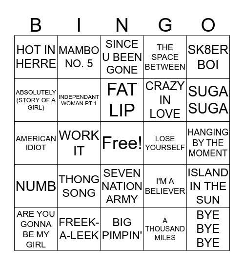 EARLY 2000'S Bingo Card