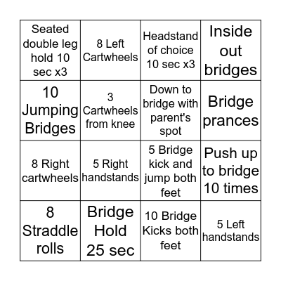 Level 3 Skills Bingo Card