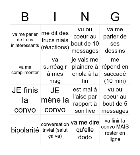 le bingo du clown Bingo Card