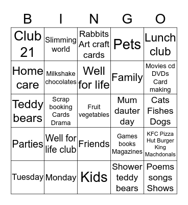 Happy times  Bingo Card