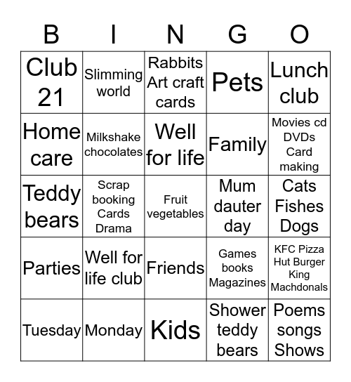 Happy times  Bingo Card